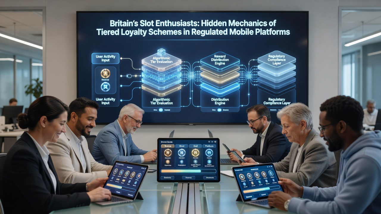 Detailed view of tiered loyalty scheme interfaces on regulated mobile slot applications